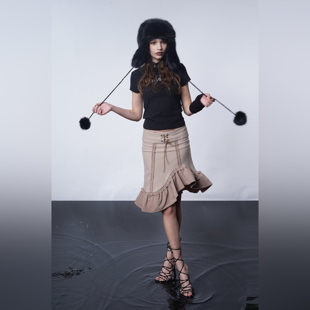 ZEMETA Attic Doll Midi Skirt in Taupe New - Picture 2 of 8